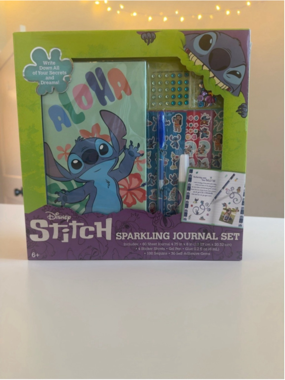 Disney Stitch Sparkling Journal Set | New Sealed | Stickers, Gel Pen & Gems